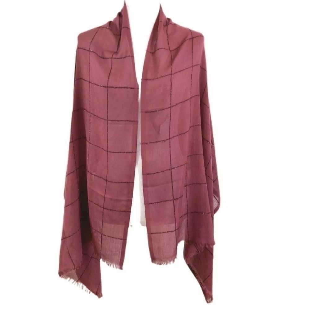🌹2/$15 Gul Esarp Scarf Red Burgandy Glitter
